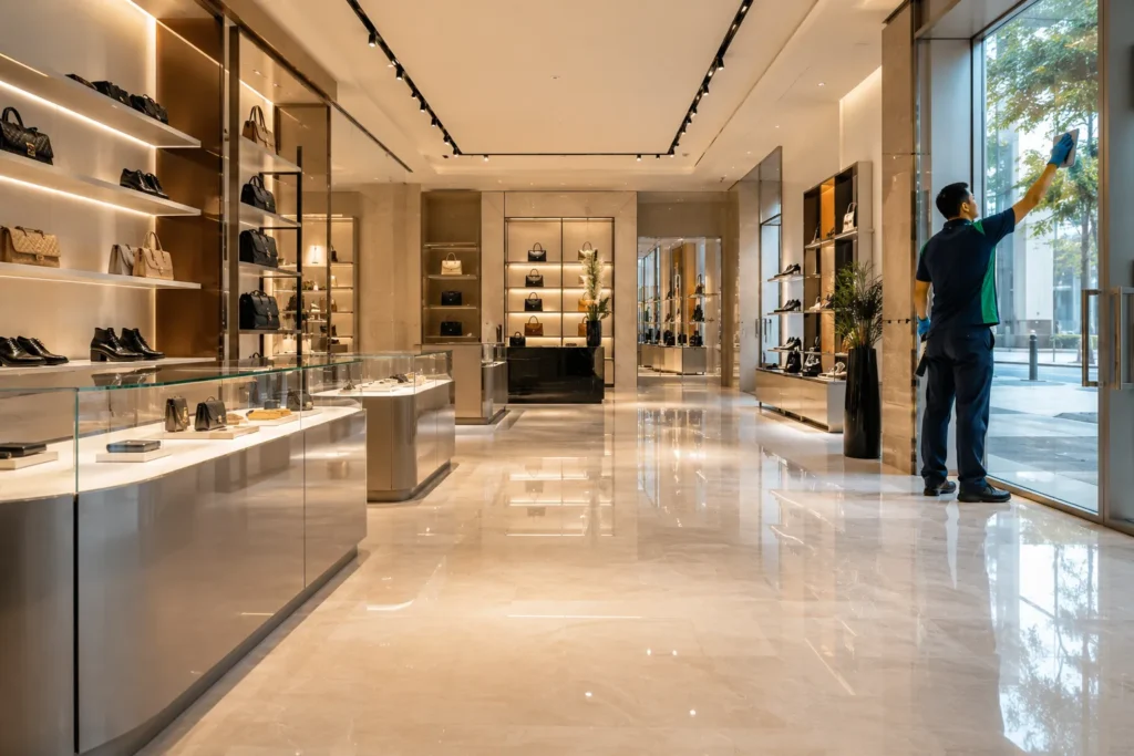 ettoyage professionnel de commerces et boutiques par l'entreprise VIK'CLEAN